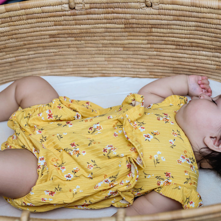 Citrus Floral Bubble Romper