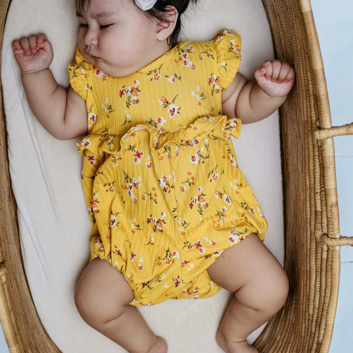 Citrus Floral Bubble Romper