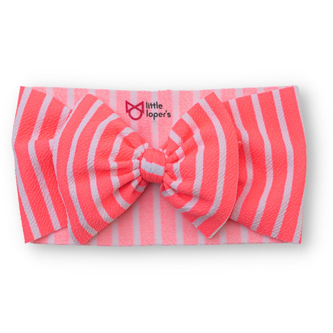 Neon Pink Stripes Headwrap
