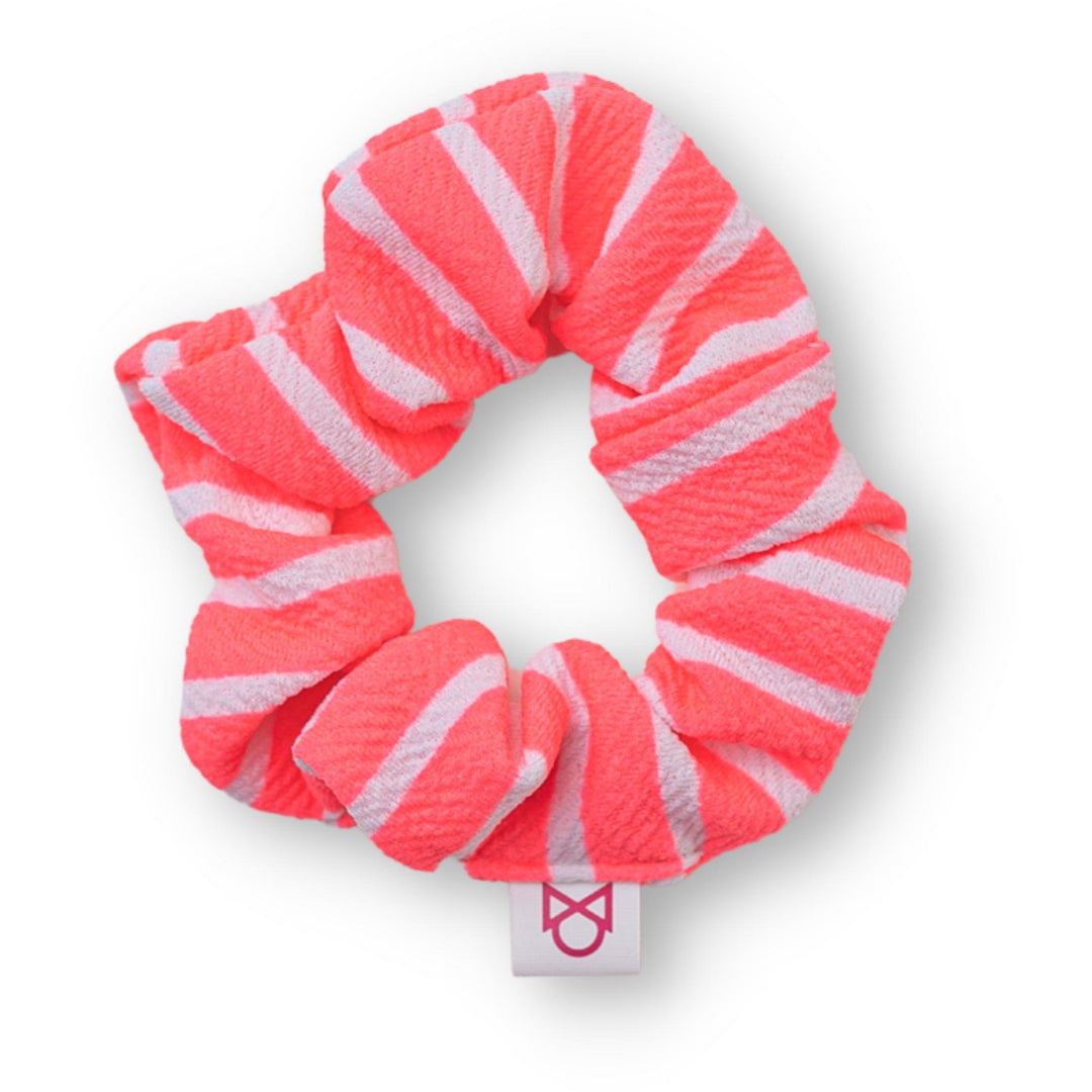 Neon Pink Stripes Scrunchie