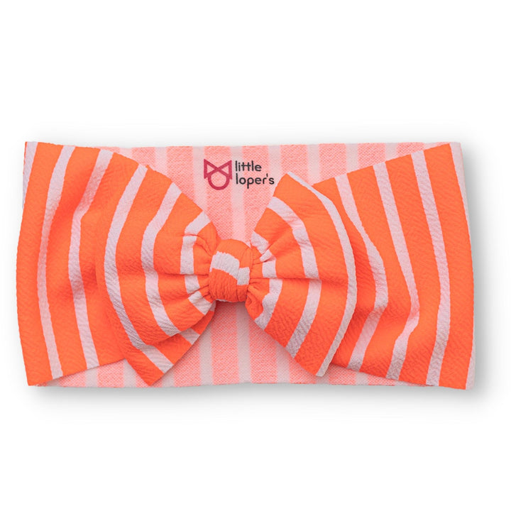 Neon Orange Stripes Headwrap
