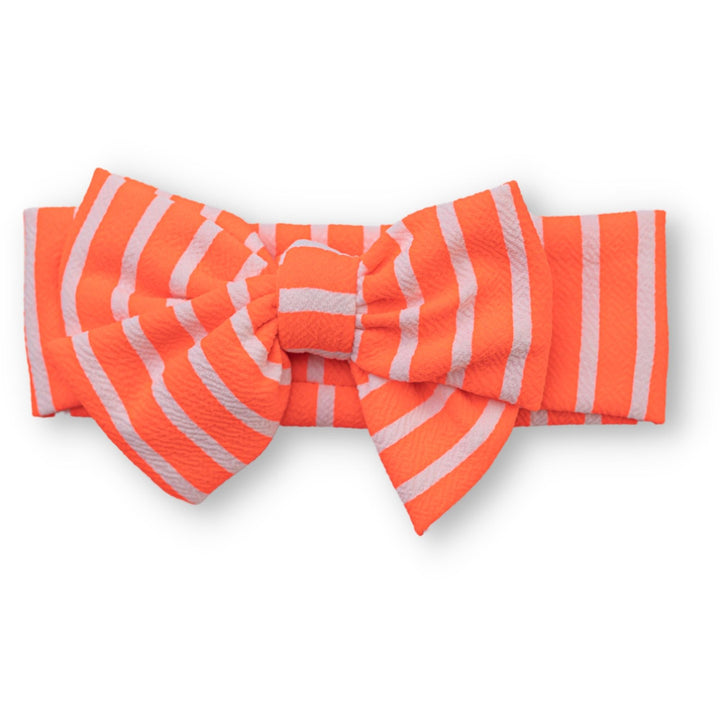 Neon Orange Stripes Headwrap