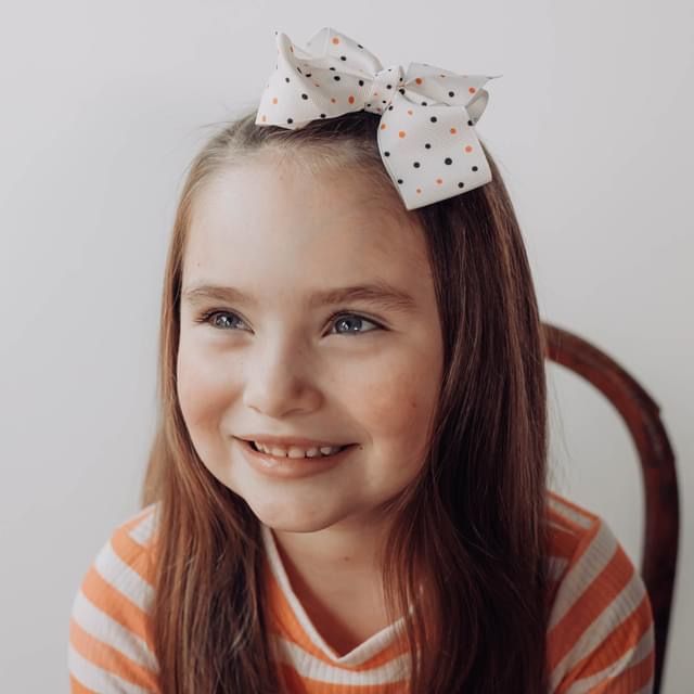 HALLOWEEN CLIP RIBBON BOWS 4 INCH