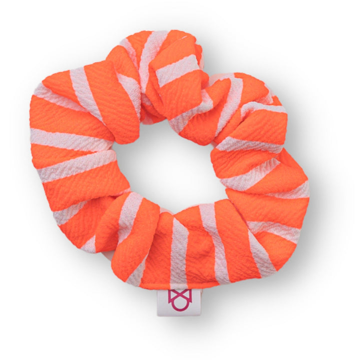 Neon Orange Stripes Scrunchie