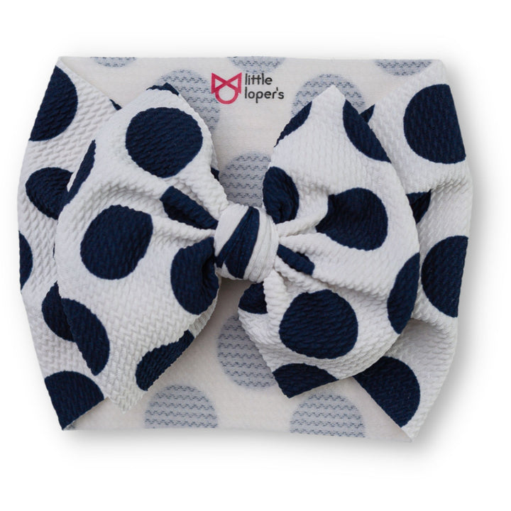 Og Off White Navy Polka Dots Headwrap