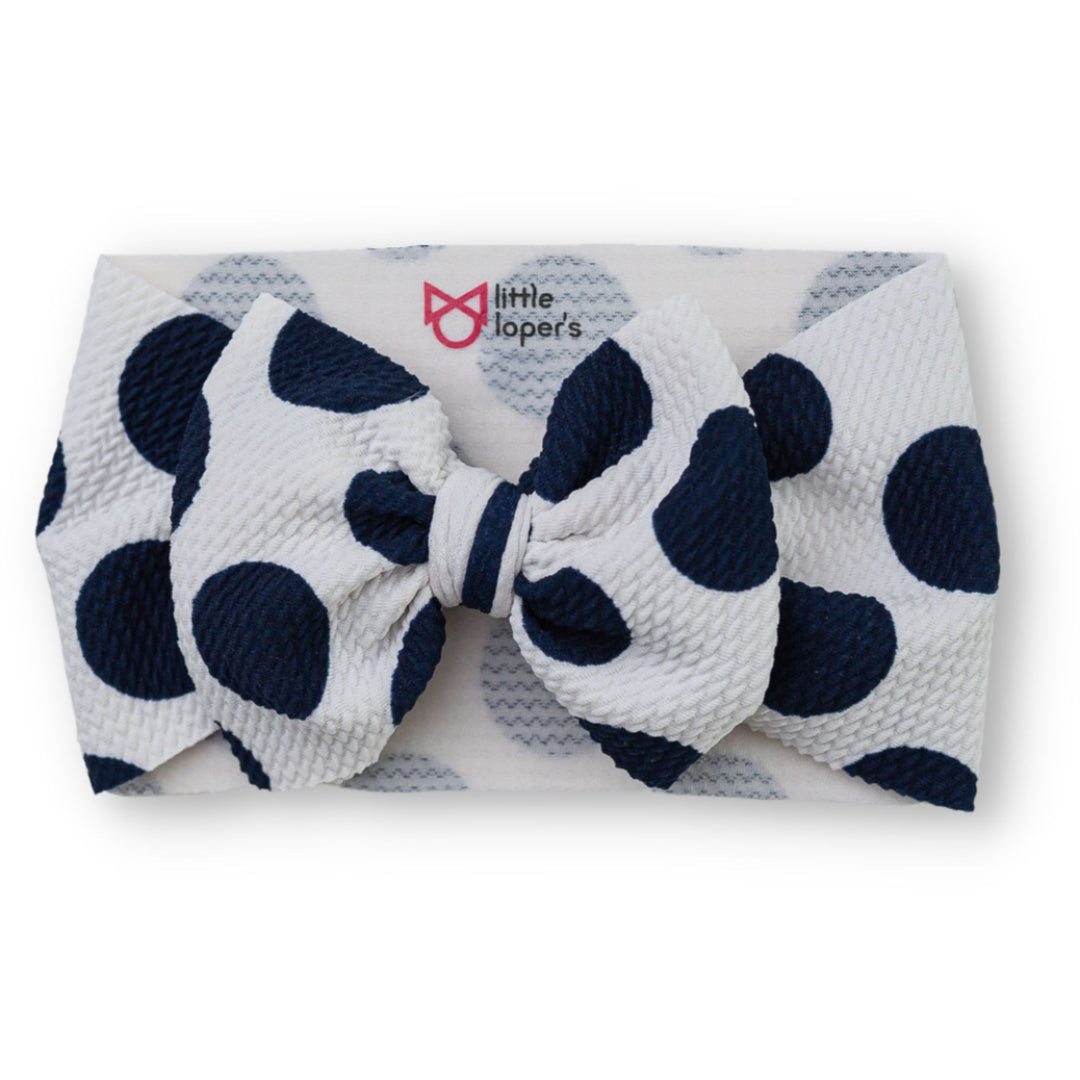 Og Off White Navy Polka Dots Headwrap