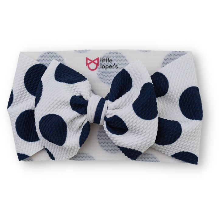 Og Off White Navy Polka Dots Headwrap