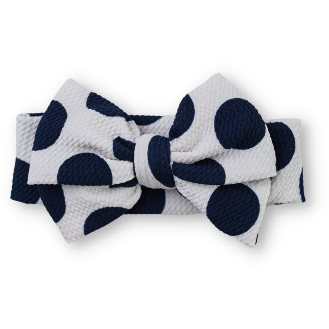 Og Off White Navy Polka Dots Headwrap