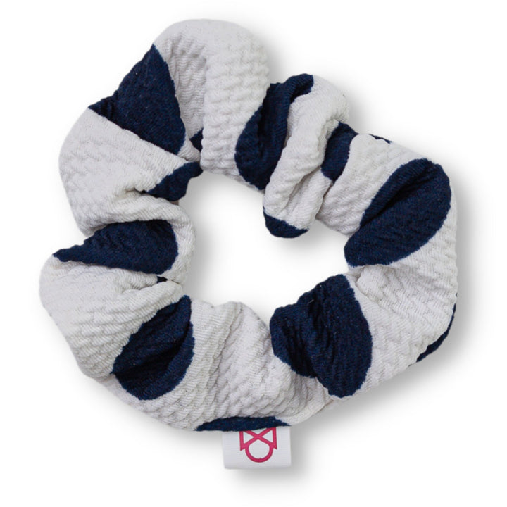 Og Off White Navy Polka Dots Scrunchie