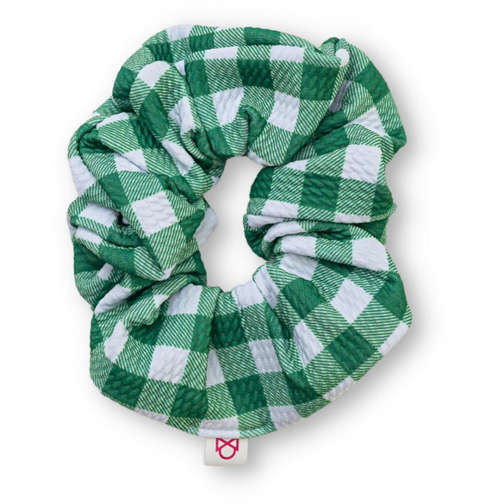 Green Gingham Scrunchie