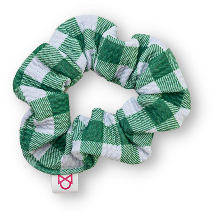 Green Gingham Scrunchie