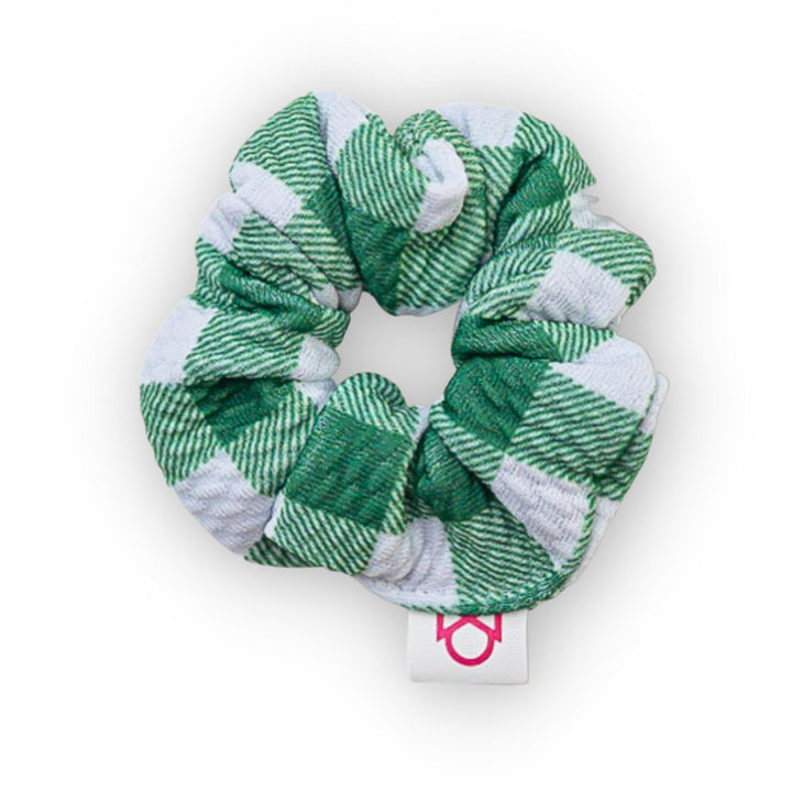 Green Gingham Scrunchie