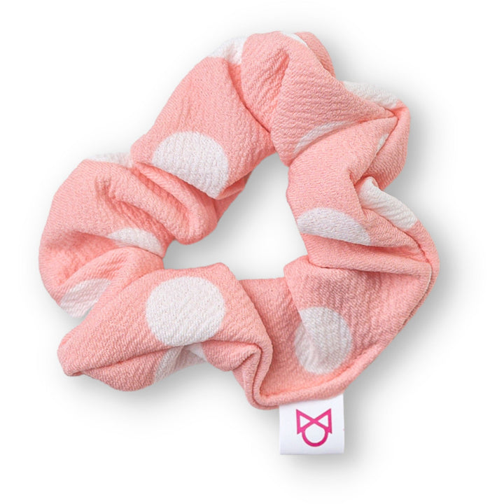 Off White Polka Dots On Blush Scrunchie