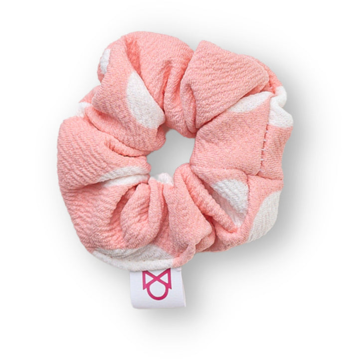 Off White Polka Dots On Blush Scrunchie