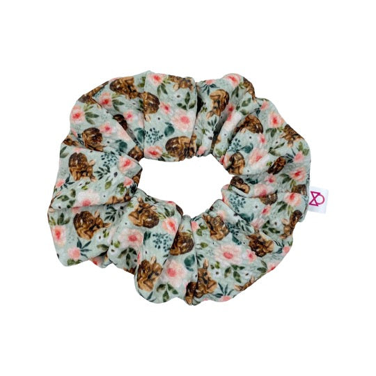 Fawn Floral Scrunchie