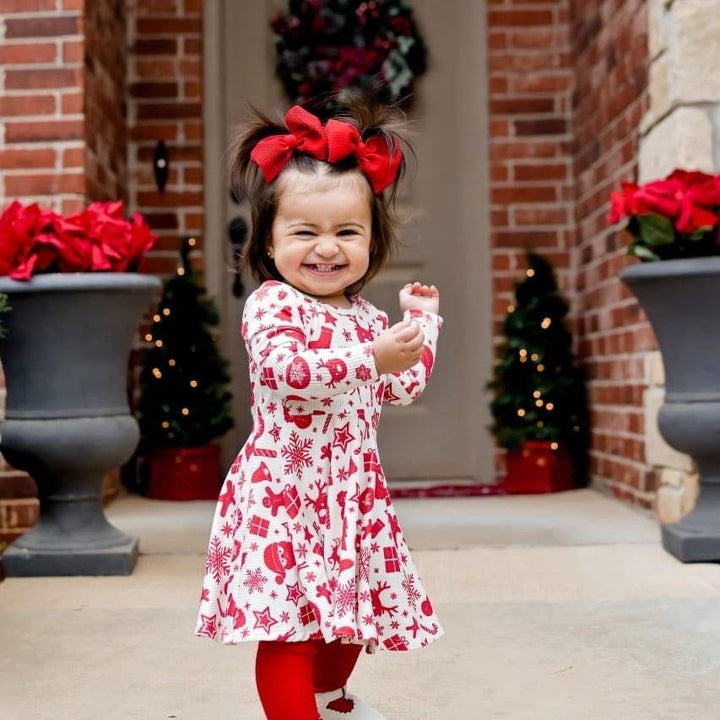 Christmas Ribbed Twirl Dress