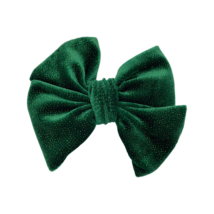 Fancy Butterfly Bow - Sparkling Green Velvet