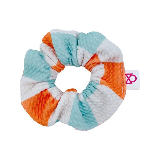 Checkered Mint & Orange Scrunchie