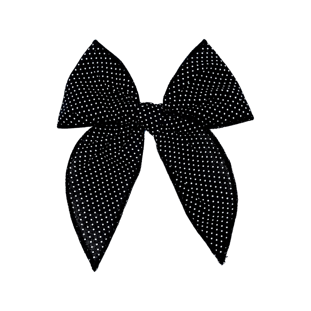 Swanky Bow - Black & White Polka Dots