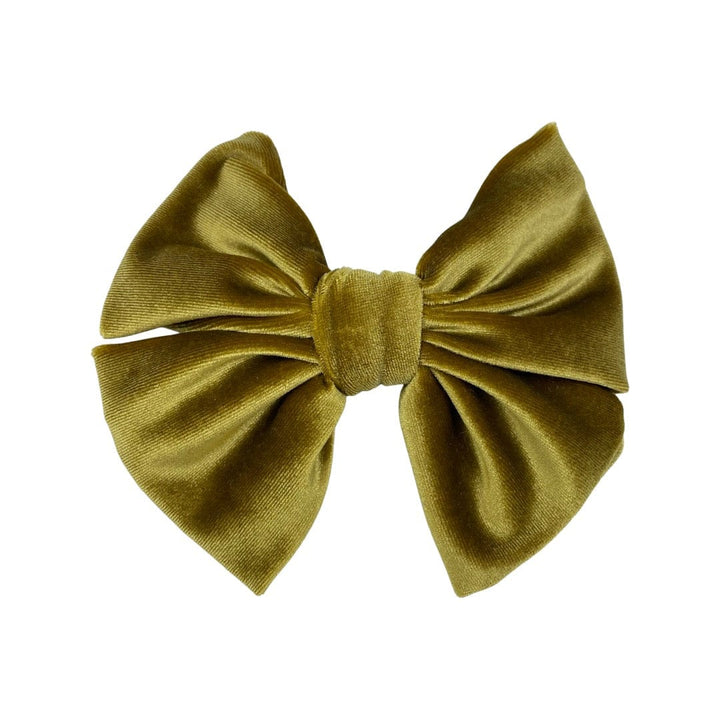 Velvet Fancy Butterfly Bow - Honey