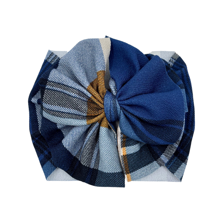 Blue Plaid Headwrap