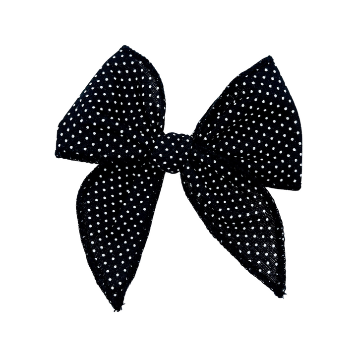 Swanky Bow - Black & White Polka Dots