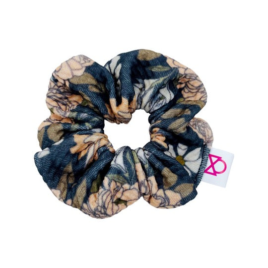 Charcoal Fairy Blooms Scrunchie
