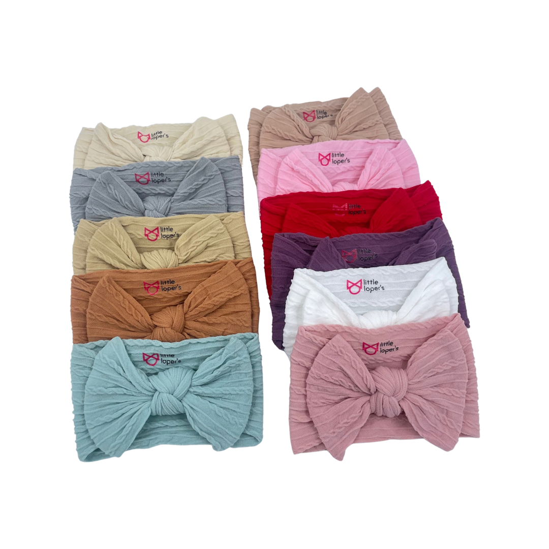 Cable Knit Knot Bows