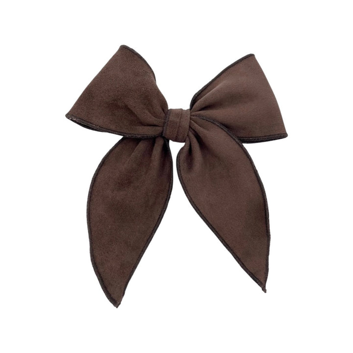 Swanky Bow - Chocolate Suede