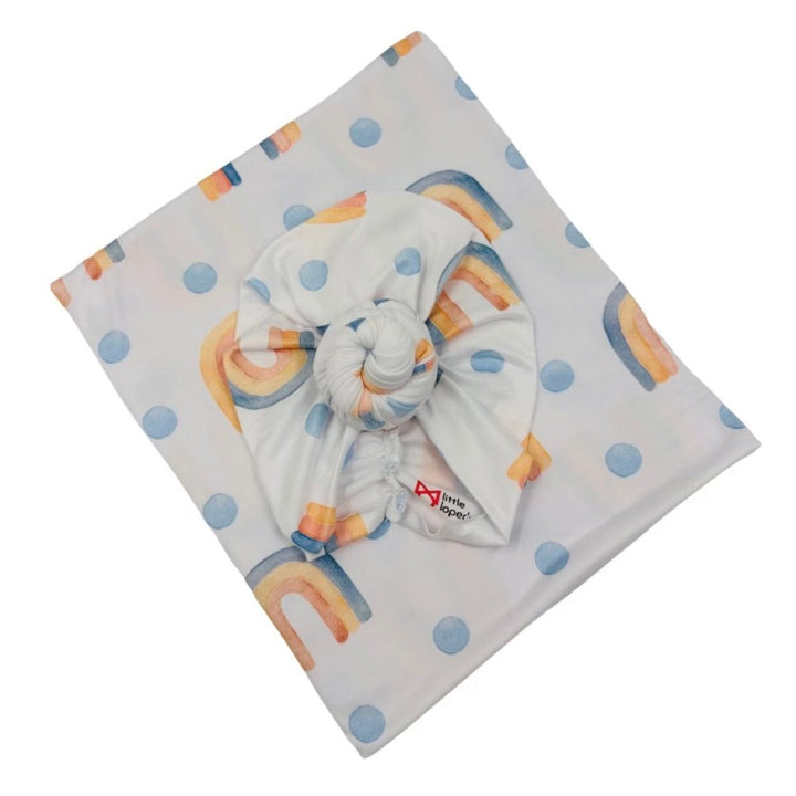 Watercolor Rainbow Swaddle Blanket Set