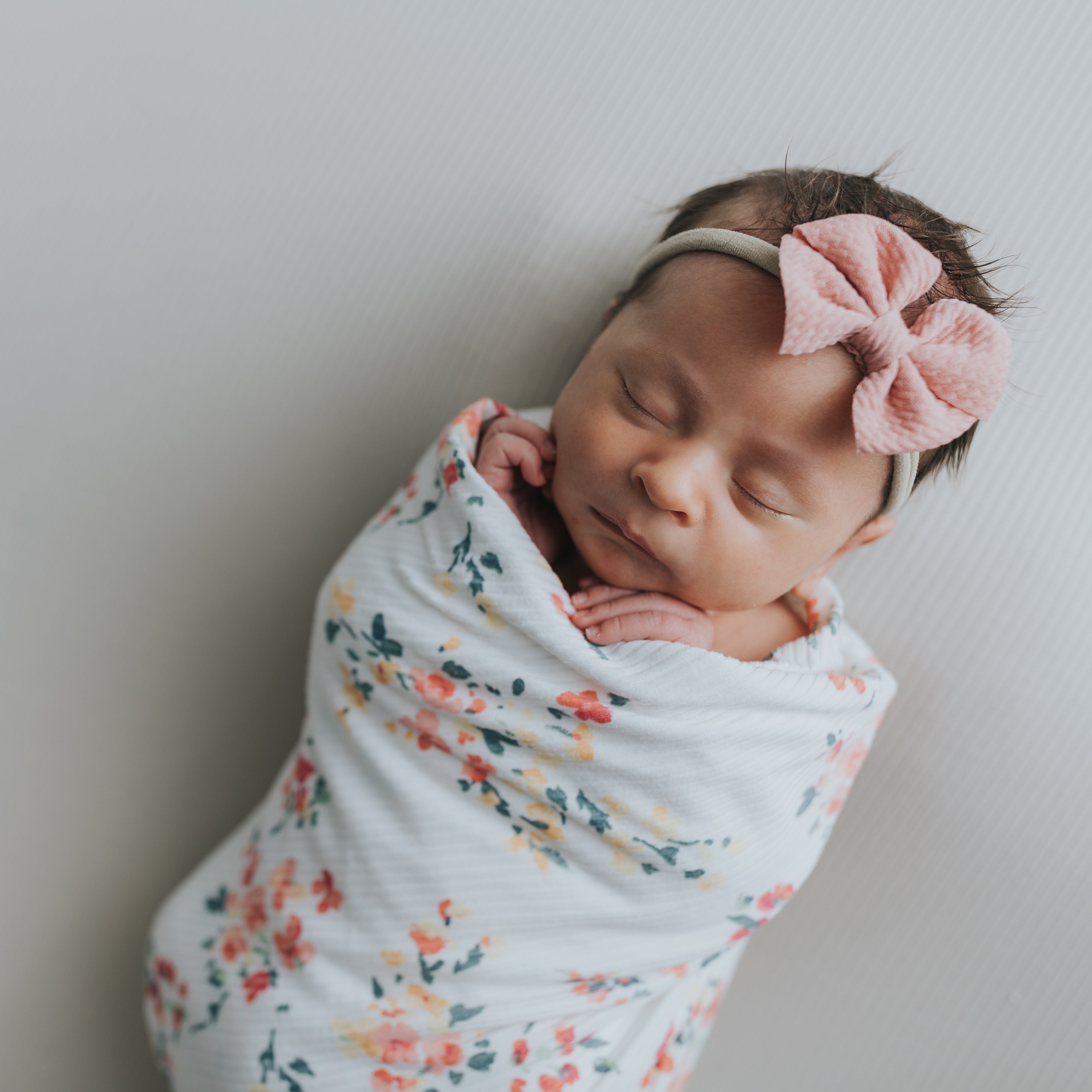 Coral Floral Swaddle Blanket Set
