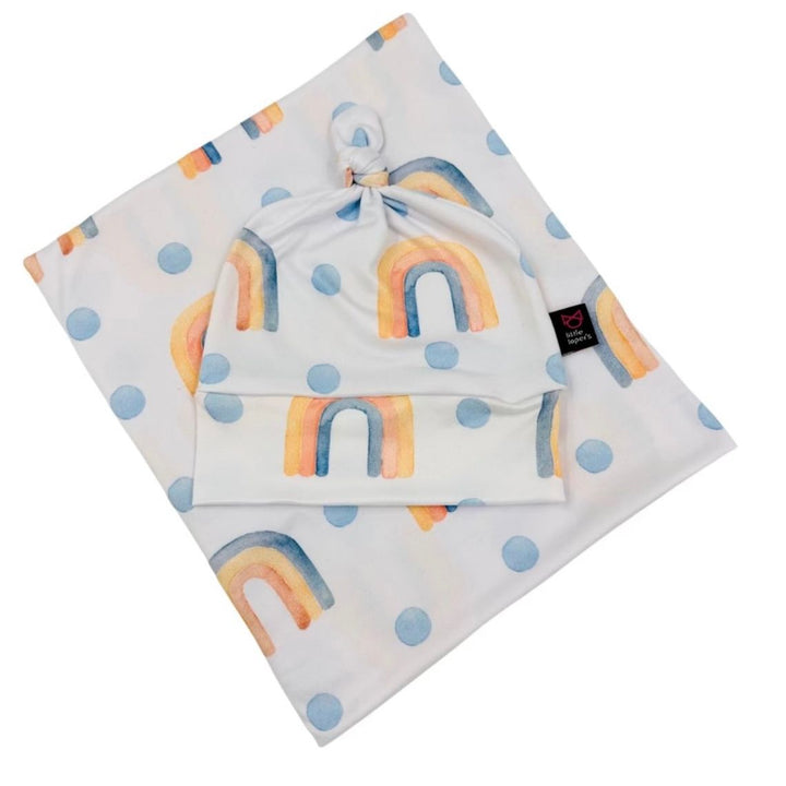 Watercolor Rainbow Swaddle Blanket Set