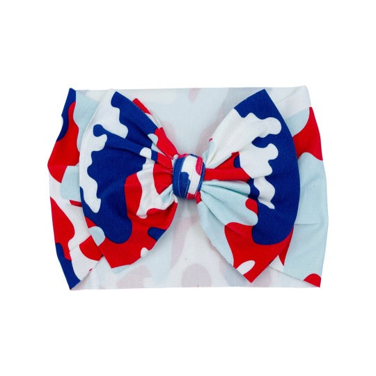 FLAG RED MILITARY PRINT  LUXE BOW