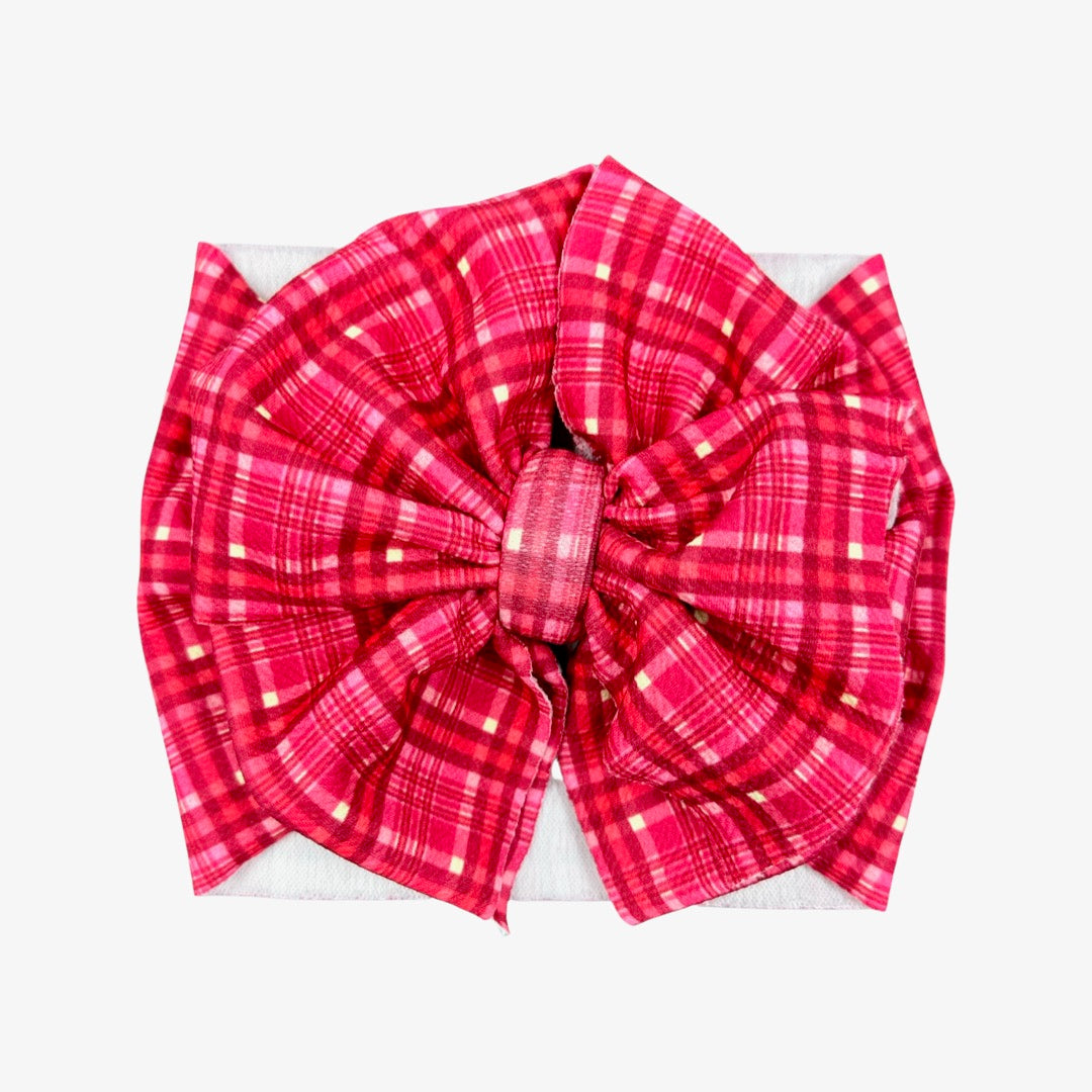 Pinky Plaid Headwrap
