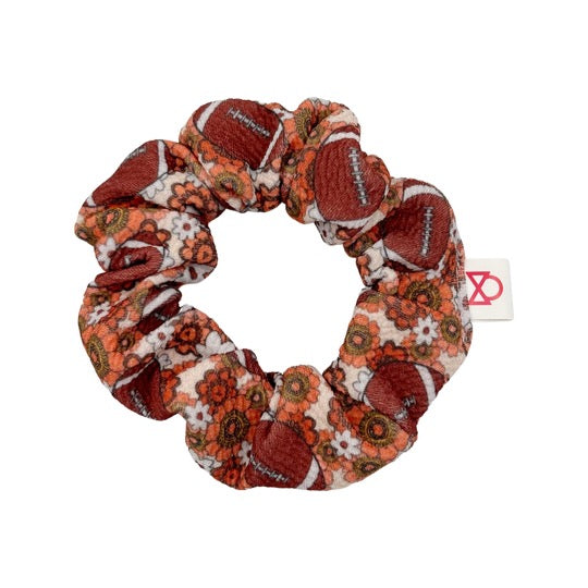 Retro Floral Football Scrunchie
