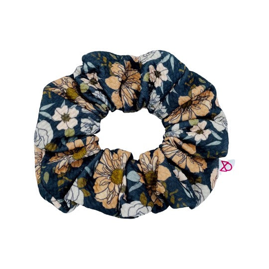 Charcoal Fairy Blooms Scrunchie
