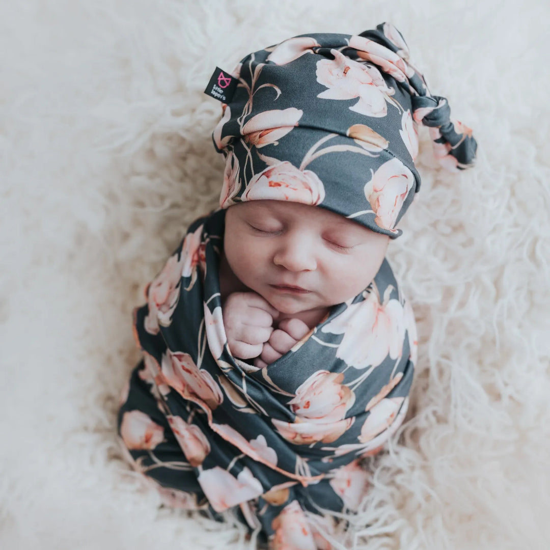 Peony Floral Swaddle Blanket Set