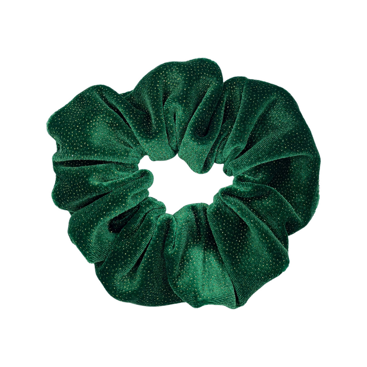 Sparkling Green Velvet Scrunchie