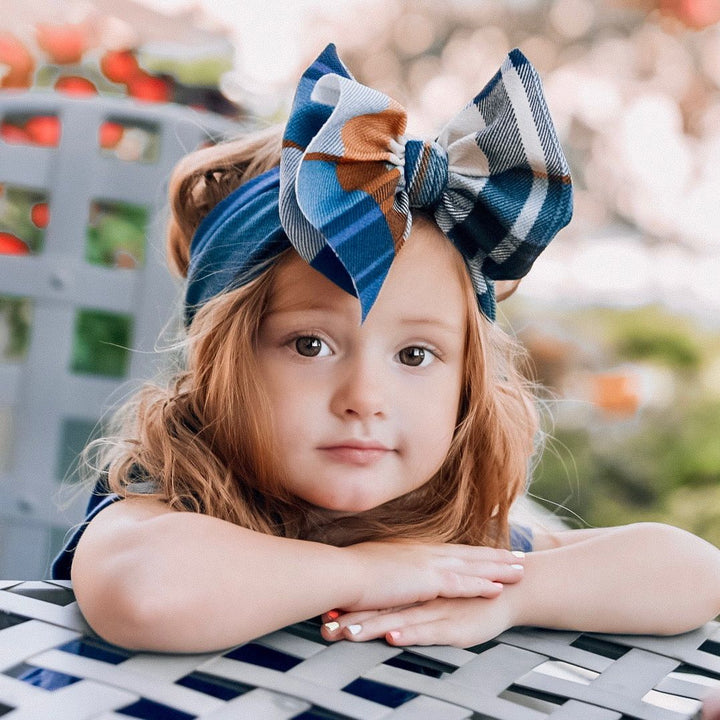 Blue Plaid Headwrap
