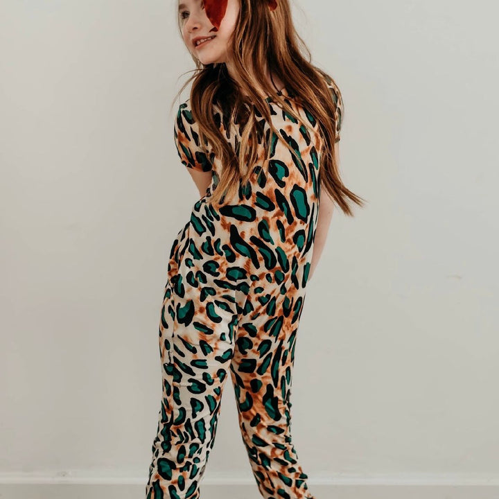 Green Leopard Romper
