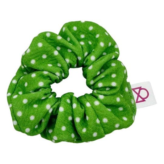 Green Dotty Scrunchie