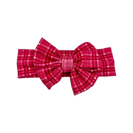 Pinky Plaid Headwrap
