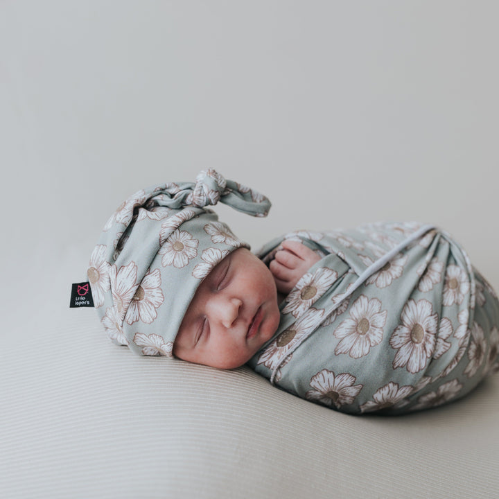 Sage Floral Swaddle Blanket Set