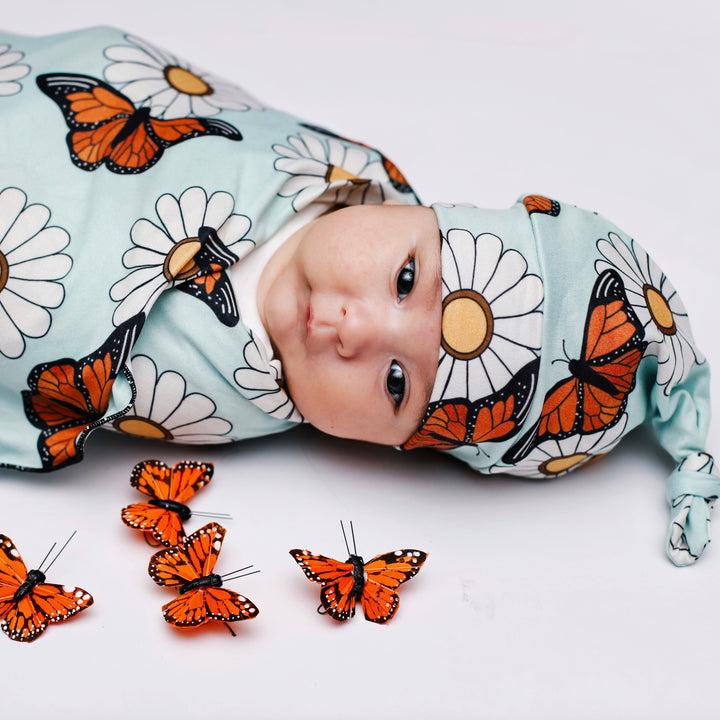 Monarch Floral Swaddle Blanket Set