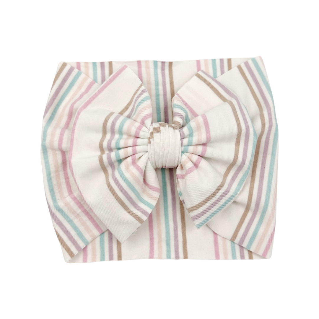 Cupcake Stripe print luxe bow