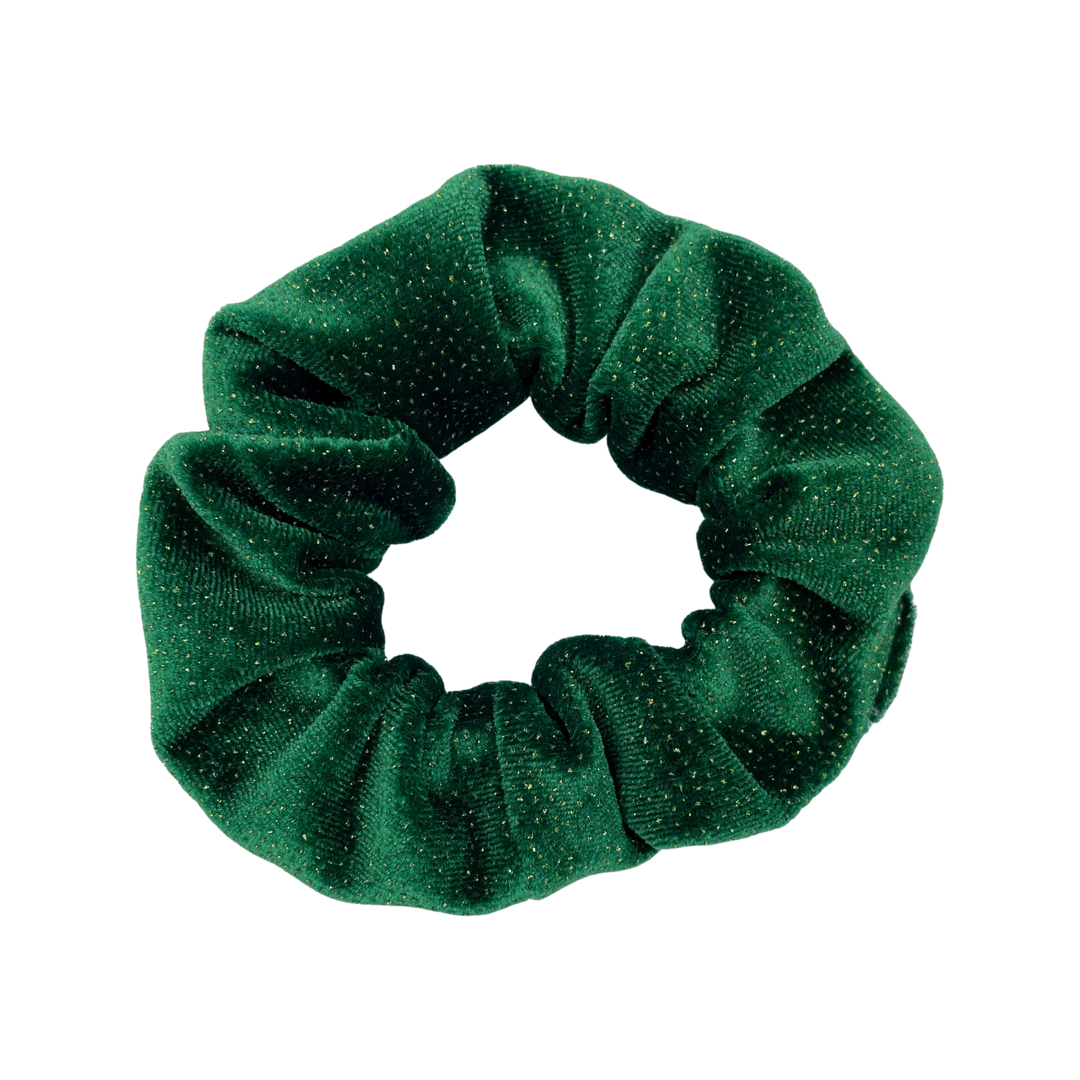 Sparkling Green Velvet Scrunchie