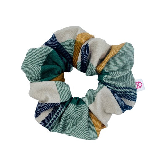 Green Plaid Scrunchie