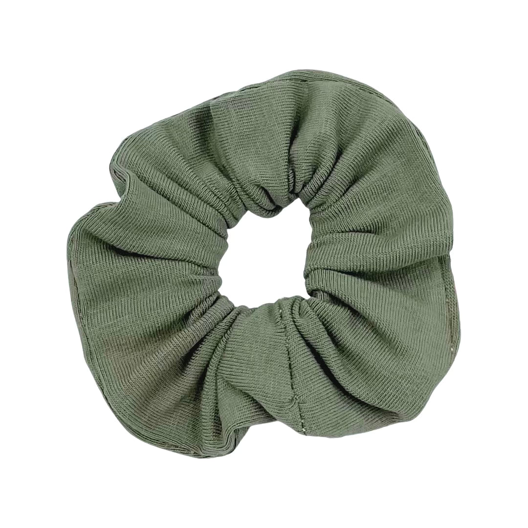 Organic Knit Olive Green Scrunchie
