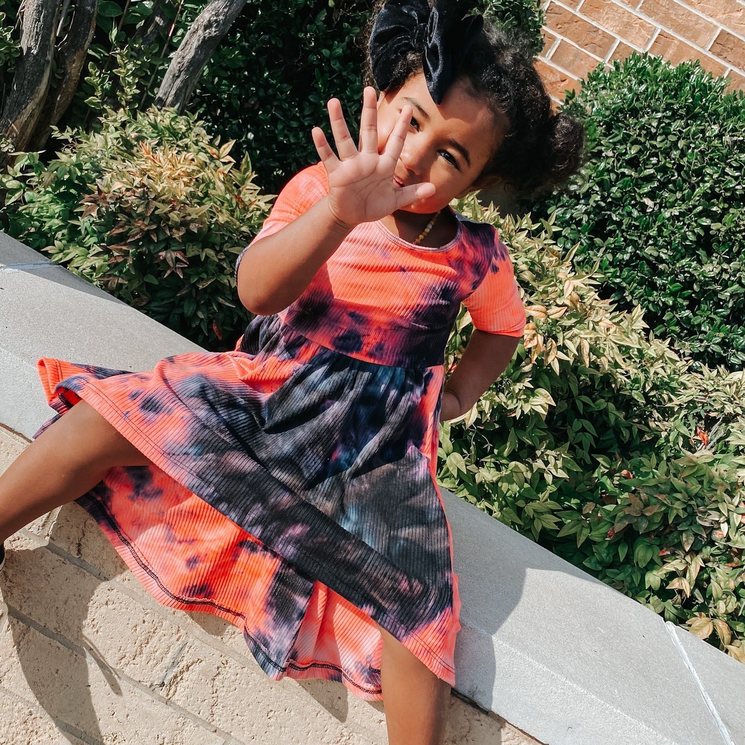 Pink Tie Dye Hi Low Twirl Dress