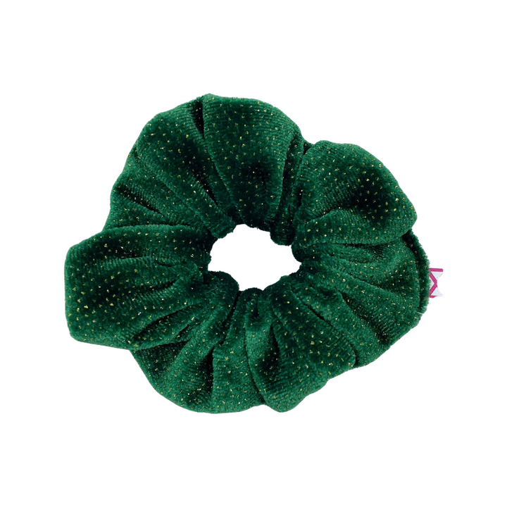 Sparkling Green Velvet Scrunchie